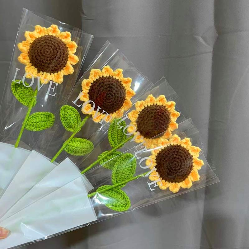 Tournesol tricoté à la main en coton au crochet
