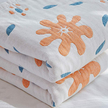 Couverture en coton réversible respirante avec de jolies fleurs