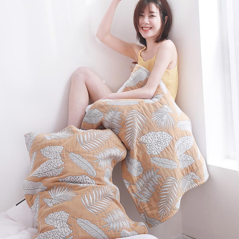 Serviettes de bain Ownkoti en pur coton à imprimé feuilles (lot de 2)