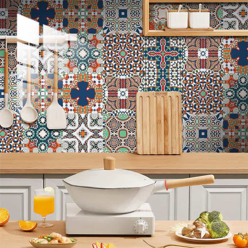 Ownkoti - Autocollants muraux à motifs variés de style bohème (lot de 10)