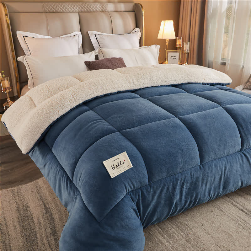Couverture unie, épaisse et chaude avec un cœur matelassé