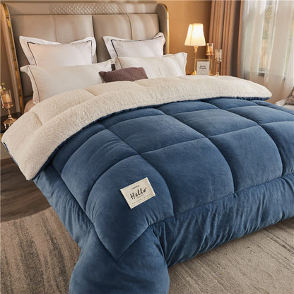 Couverture unie, épaisse et chaude avec un cœur matelassé
