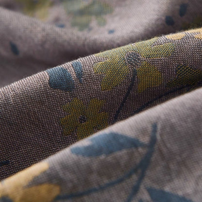 Linge de lit réversible en coton avec fleurs et feuilles pastorales