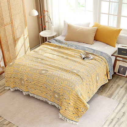 Couette réversible en coton doux à motif géométrique