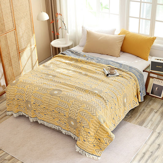 Couette réversible en coton doux à motif géométrique