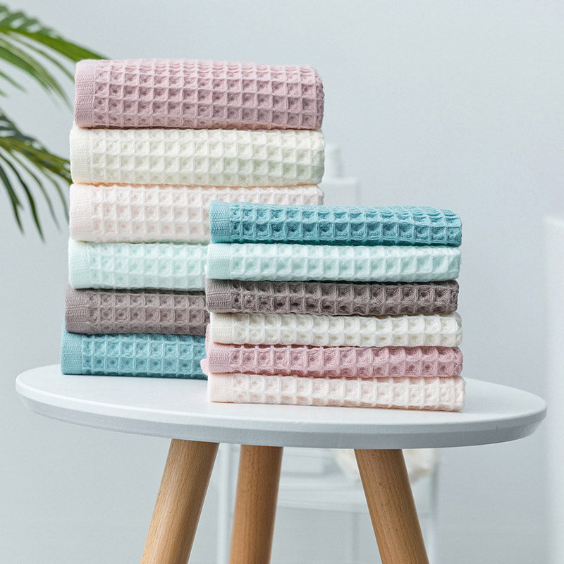 Serviettes en coton gaufré unies Ownkoti (lot de 3)