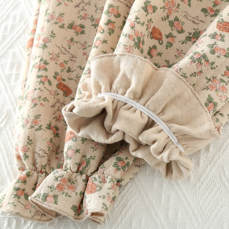 Ensemble de vêtements de détente en coton de style roseraie vintage