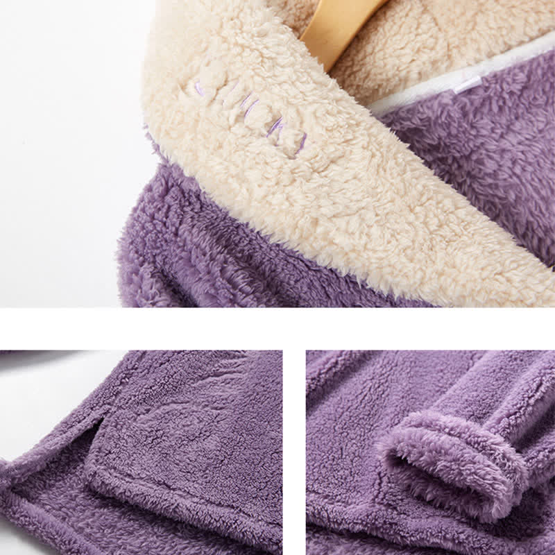 Ownkoti Ensemble de vêtements d'intérieur simple et chaud à col en V pour l'hiver