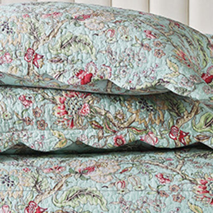 Couette florale vintage avec taies d'oreiller
