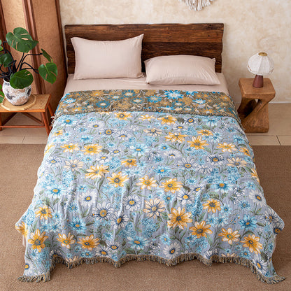 Couette en gaze à franges et motif floral vintage Ownkoti - Reine - image 0