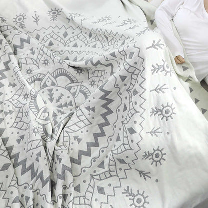 Couette réversible en coton Ownkoti Chic Mandala à motif floral