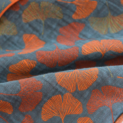 Ensemble de vêtements d'intérieur en coton avec bouton en forme de feuille de ginkgo - image 12