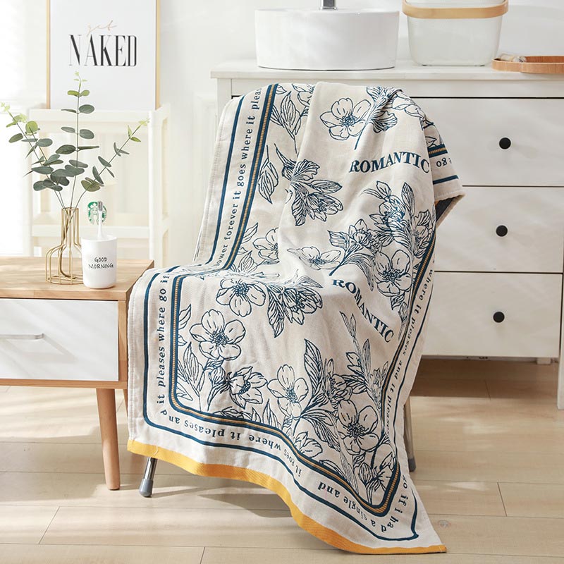 Serviette de bain réversible Ownkoti à motif floral en différentes couleurs
