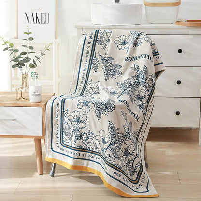 Serviette de bain réversible Ownkoti à motif floral en différentes couleurs