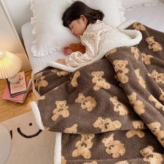 Couverture réversible Ownkoti avec un joli motif d'ours