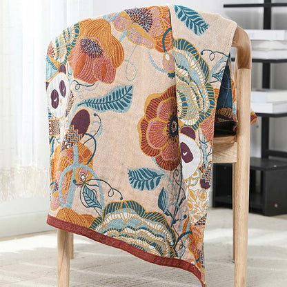 Serviette de bain réversible en coton motif panda mignon