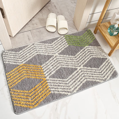 Tapis de salle de bain doux et antidérapant Ownkoti avec motif de feuilles