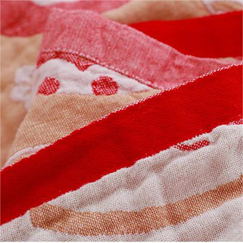 Couverture réversible respirante en gaze de coton avec motif chat