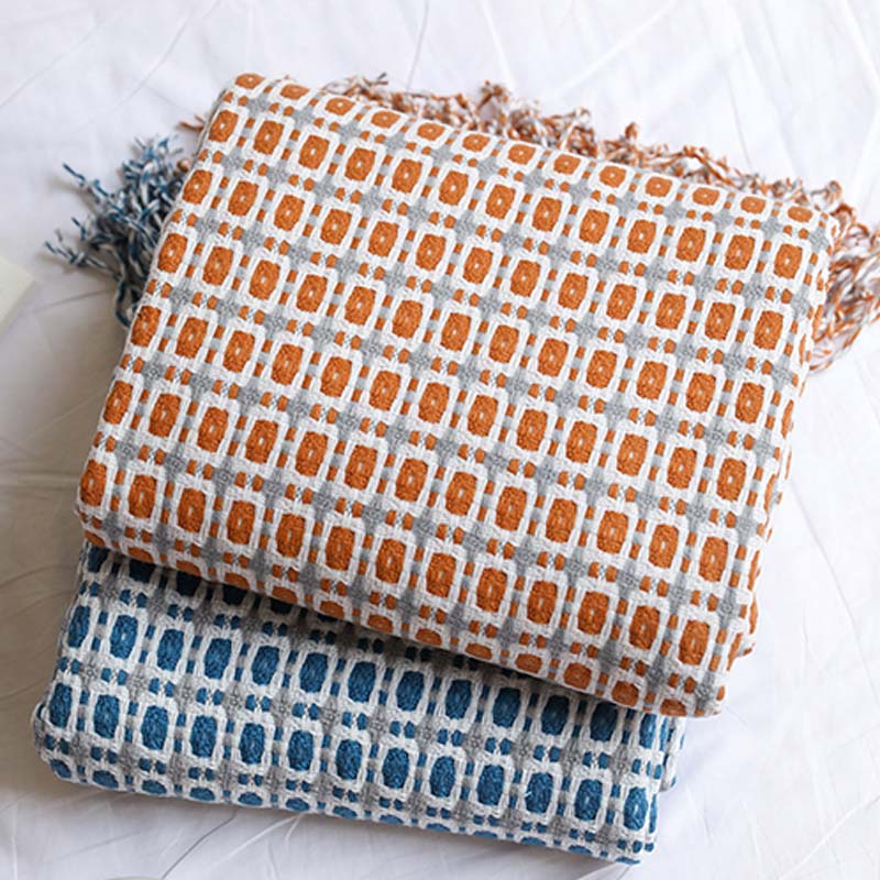 Couverture de canapé tricotée Ownkoti avec pompons
