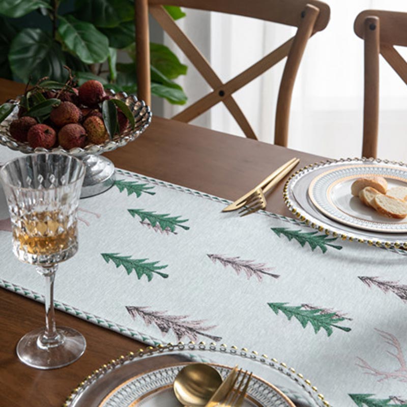 Chemin de table de Noël Ownkoti avec pompon