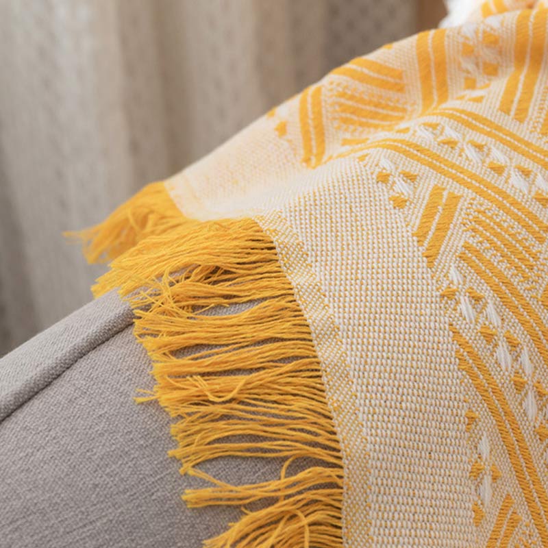Couverture douce à pompons Ownkoti, housse de canapé réversible