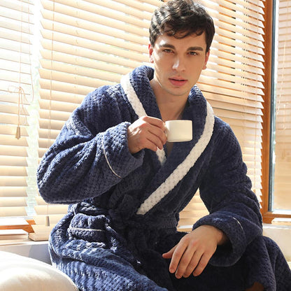 Pyjama en polaire épaisse, peignoir confortable