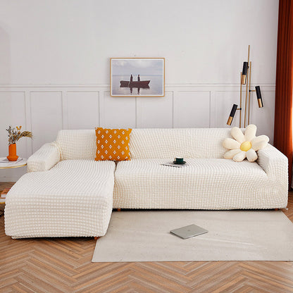 Housse de canapé extensible en seersucker couleur pure Ownkoti