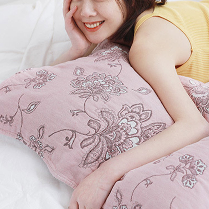 Serviette de toilette double face en coton à motif floral bohème (2 pièces)