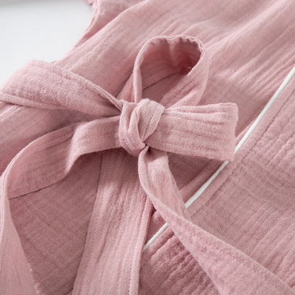 Peignoir de bain uni à revers pour la maison et le sommeil