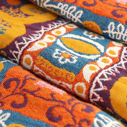 Couverture de canapé en coton bohème orange