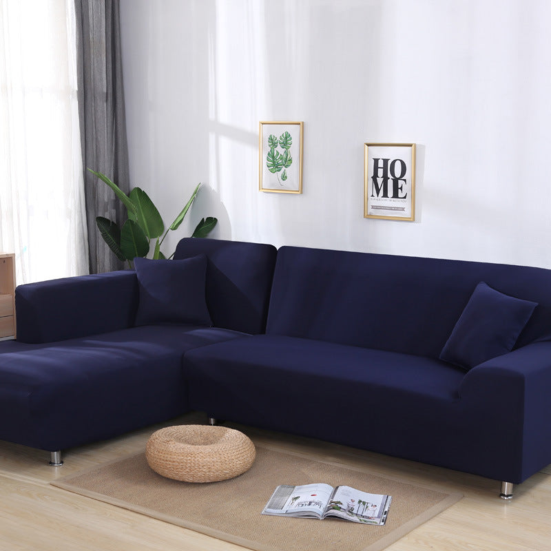 Housse de canapé de couleur unie, élastique et extensible