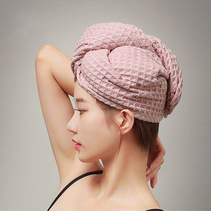 Serviette sèche-cheveux avec motif gaufré et boutons