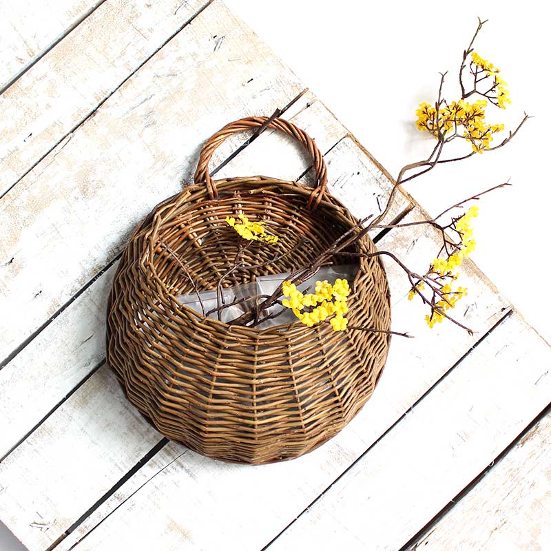 Panier à plantes tissé à la main Ownkoti avec poignée (3 pièces)