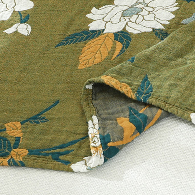 Couverture réversible Ownkoti à motif floral, housse de canapé en coton