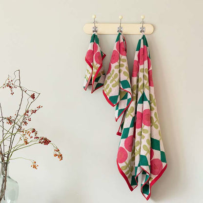 Serviette élégante en coton peigné à imprimé floral