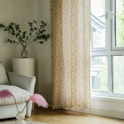 Rideau filtrant la lumière de style campagnard avec motif floral