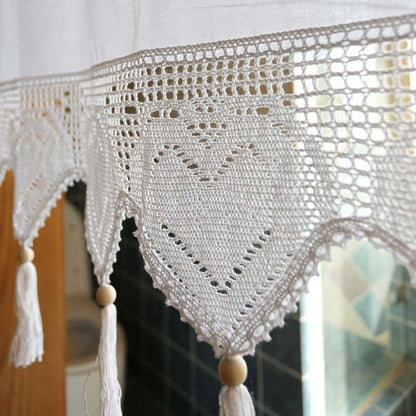 Rideau de placard en coton blanc, rideau court