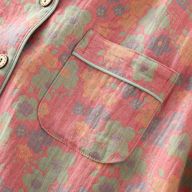 Ensemble de vêtements d'intérieur en gaze de coton à fleurs de prunier