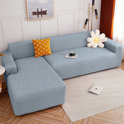 Housse de canapé extensible en seersucker couleur pure Ownkoti