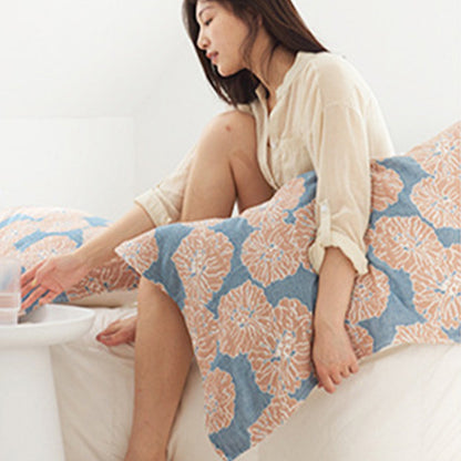 Serviette décorative en coton à imprimé floral Ownkoti (2 pièces)