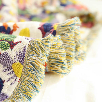 Ownkoti – Couette en coton douce et réversible avec motif floral rustique