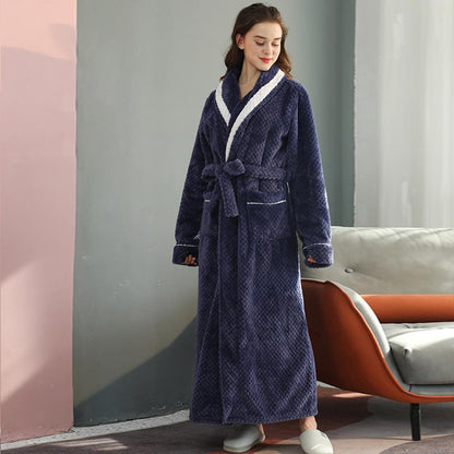 Pyjama en polaire épaisse, peignoir confortable