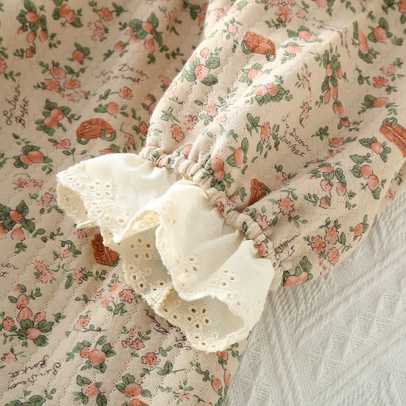 Ensemble de vêtements de détente en coton de style roseraie vintage