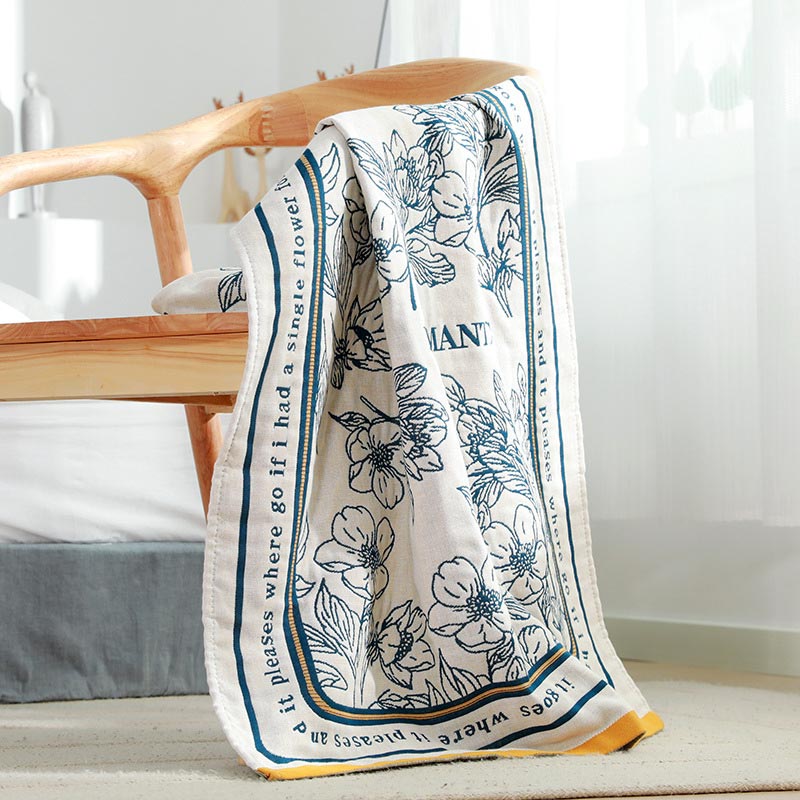 Serviette de bain réversible Ownkoti à motif floral en différentes couleurs