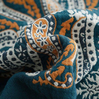 Couverture réversible en gaze de coton à motif floral
