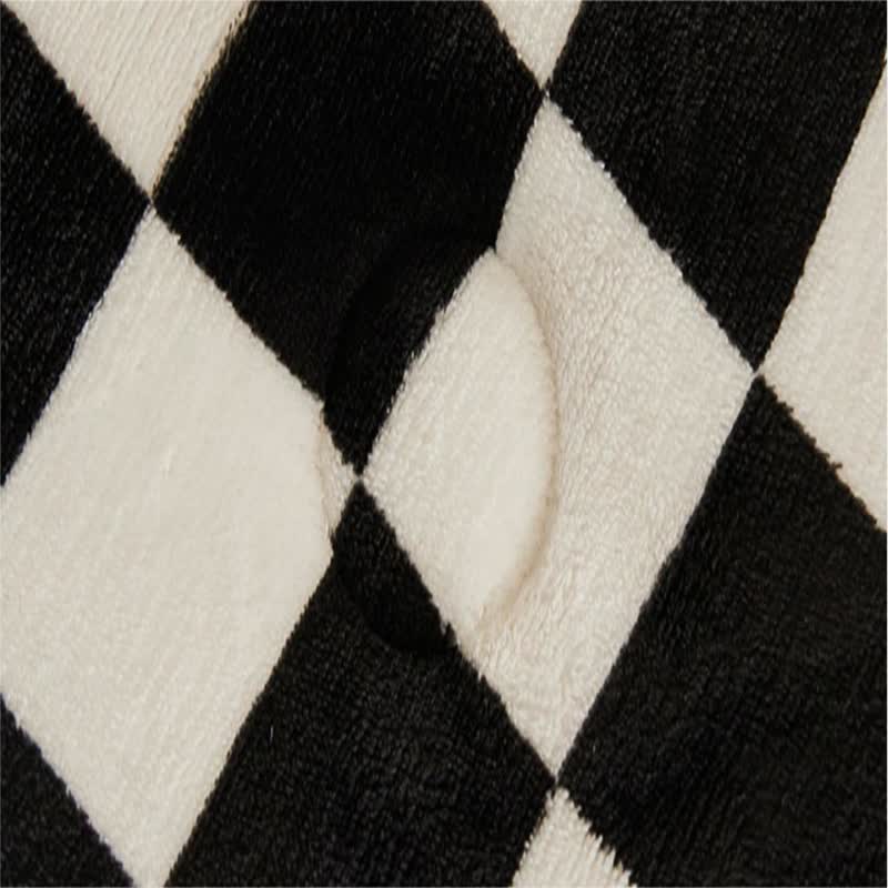 Couverture chaude en velours double face à motif damier