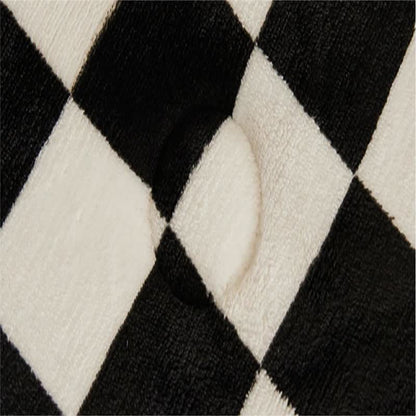 Couverture chaude en velours double face à motif damier