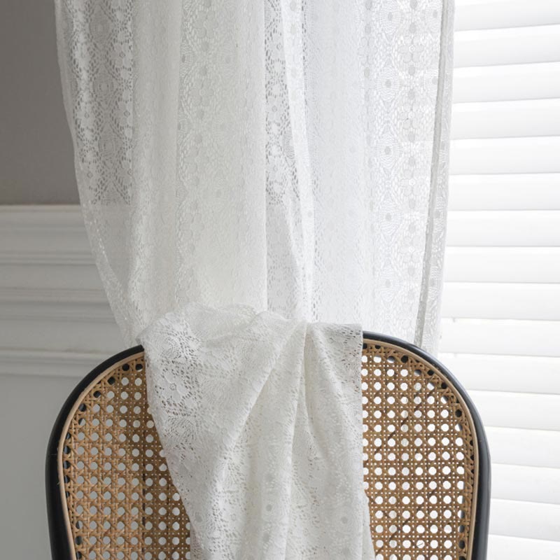 Rideau décoratif floral jacquard Ownkoti avec ourlet
