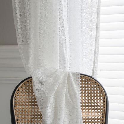 Rideau décoratif floral jacquard Ownkoti avec ourlet