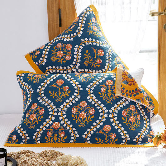 Serviette oreiller en coton respirant avec motif jacinthe des bois (2 pièces)